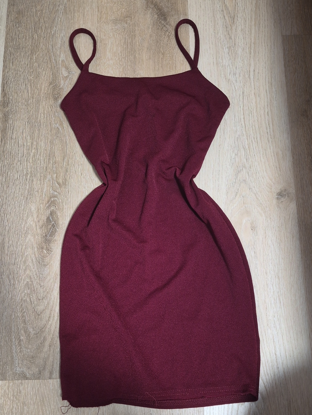 Women’s Spaghetti Strap Bodycon Dress - Burgundy